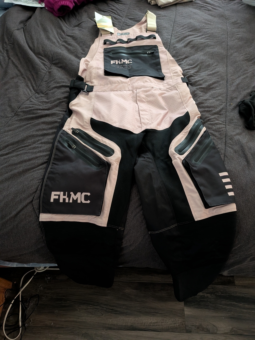 FHMC Beige & Black Motor Cross Waterproof Bib Overalls